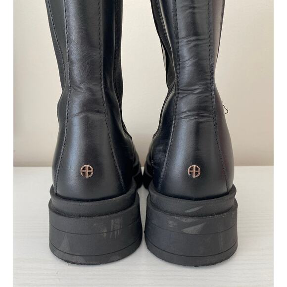 Anine Bing Jasper Black Tall Zip Front Stretch Chelsea Combat Boots 7 - Picture 13 of 16